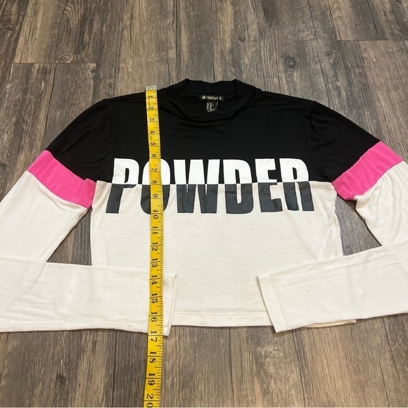 Women’s Forever 21 Printed Long Sleeves Crop Top Mock Neck Size XS - Picture 9 of 10